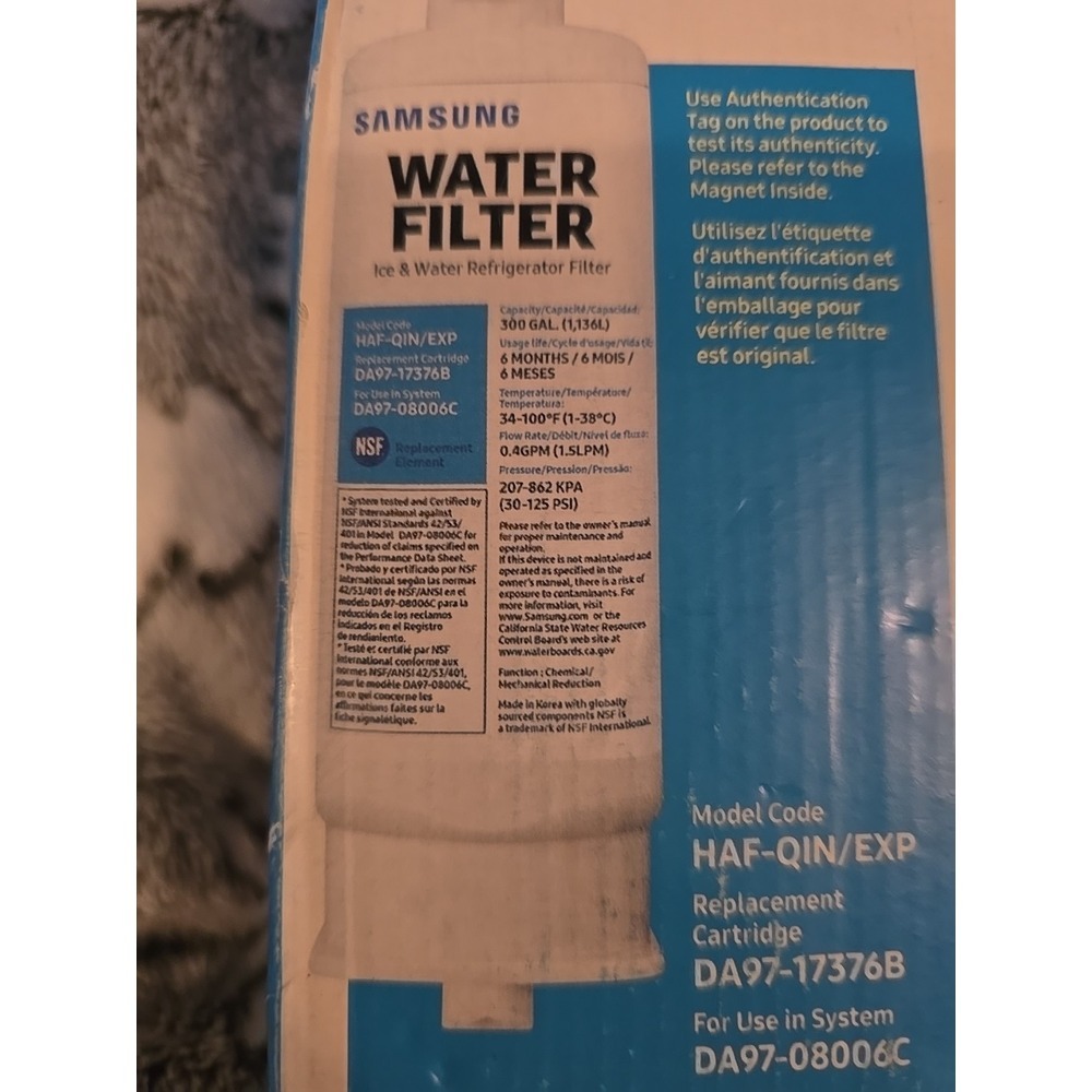 1 PACK NEW Samsung DA97-17376B HAF-QIN/EXP REFRIGERATOR Water Filter - Picture 4 of 8